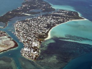 Spanish Wells, Bahamas, arial shot.