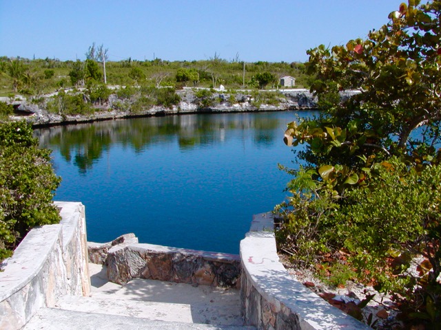 Stairs Down to Ocean Hole Rock Sound