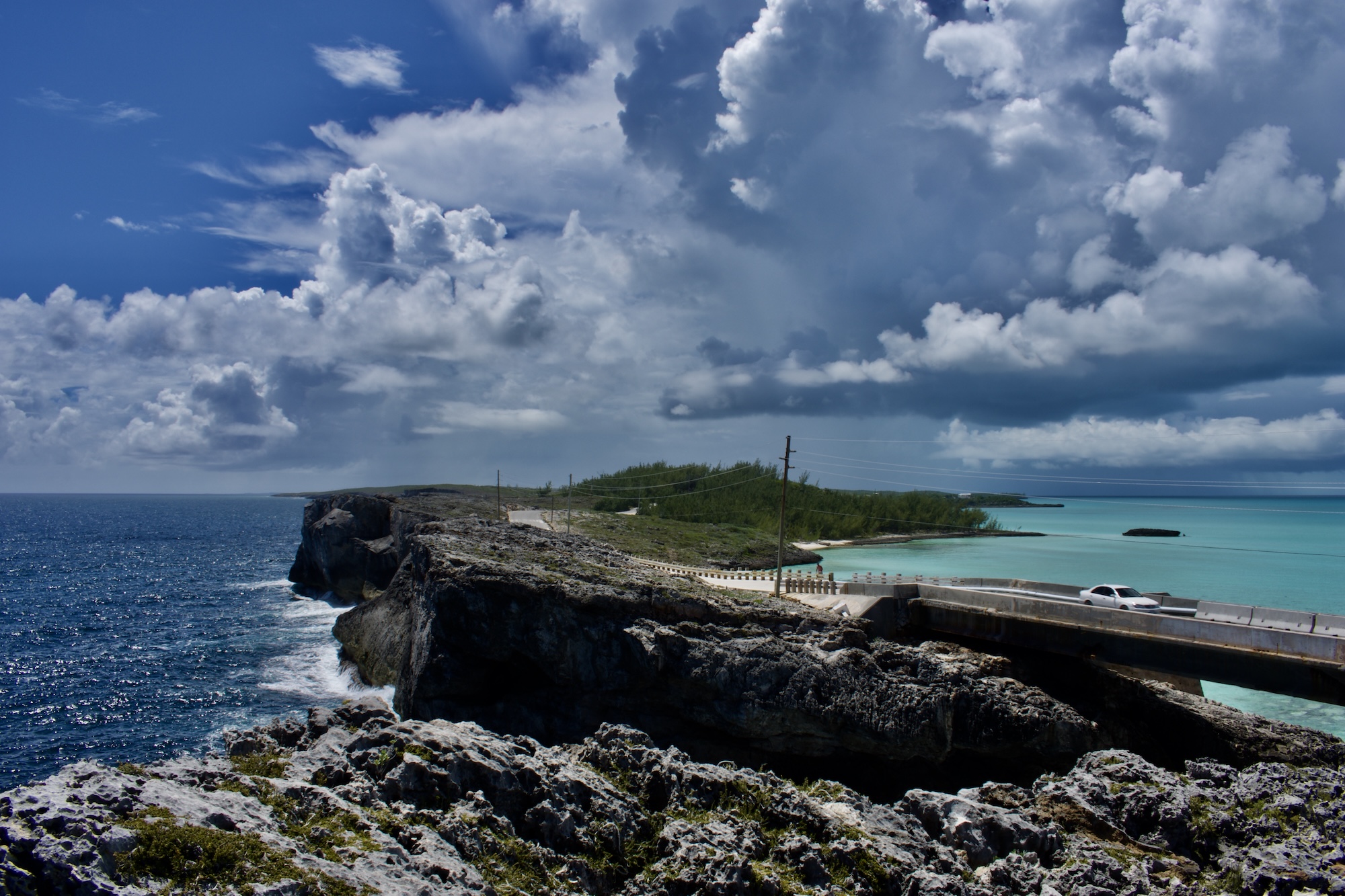 Glass Windows Bridge on the island of Eleuthera in The Bahamas.